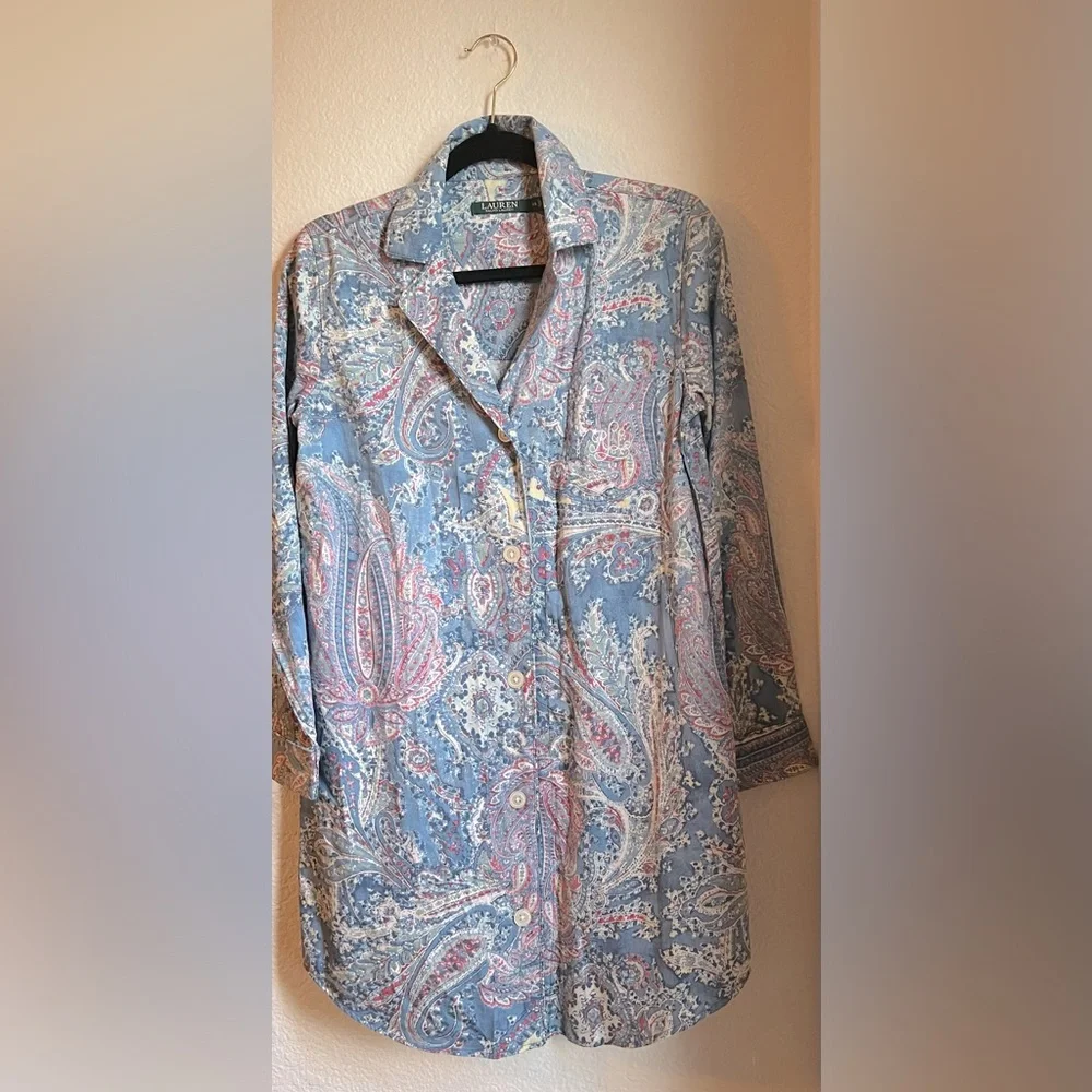Lauren Ralph Lauren Paisley Sleep Shirt - Picture 1 of 5